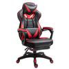 Gaming Chair, PU Leather Computer Chair, Home Office Chair with Footrest, Lumbar Support and Headrest, Red