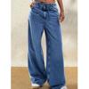 Plus Size Women's Stretch Washed Denim Loose Jeans
