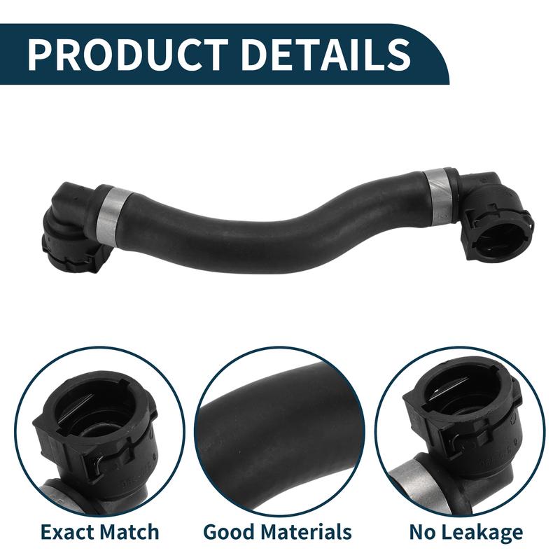 

Motoforti Radiator Hose Heater Hose No.17117593855 for BMW X4 15-18 Rubber Coolant Pipe Black 1 Pc