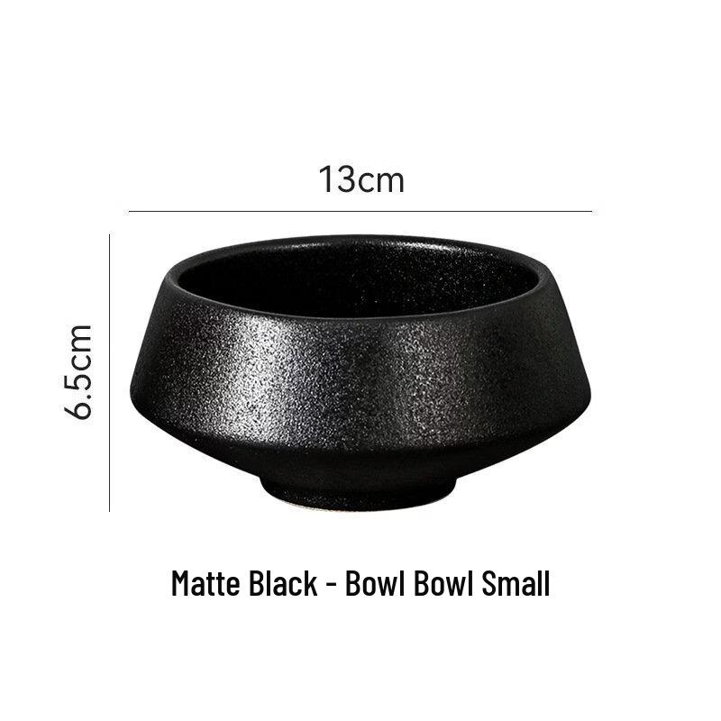 Abay Frosted Black Ceramic Serving Bowls
