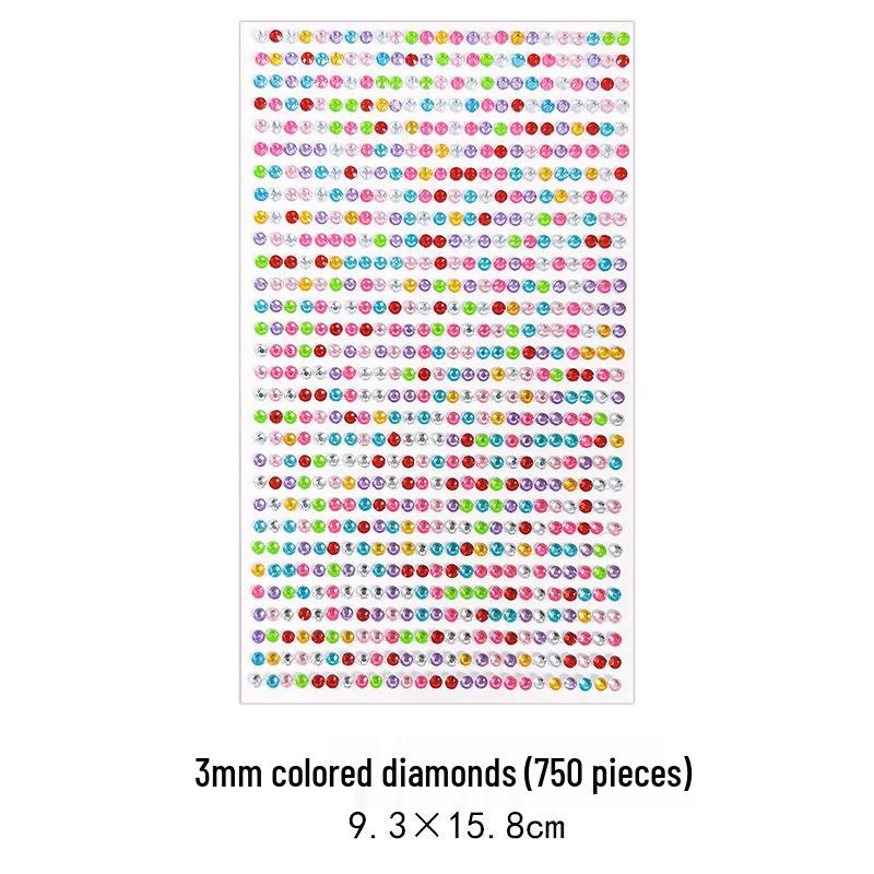 Gem Stickers: Kids' 3D Acrylic Crystal DIY Rhinestone Decorations, Colorful Cross-Border Designs for Girls