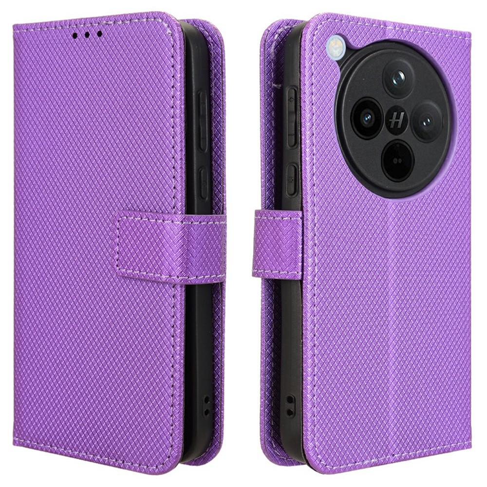 For Oppo Find X8 5G Case PU Leather Diamond Texture Wallet Phone Cover