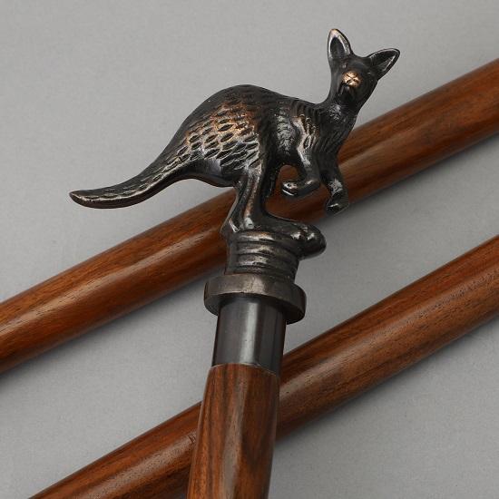 Vintage Wood Walking Cane Stick for Men and Women, Solid Brown Shaft with Brass Inlaid, Walking Cane Stick