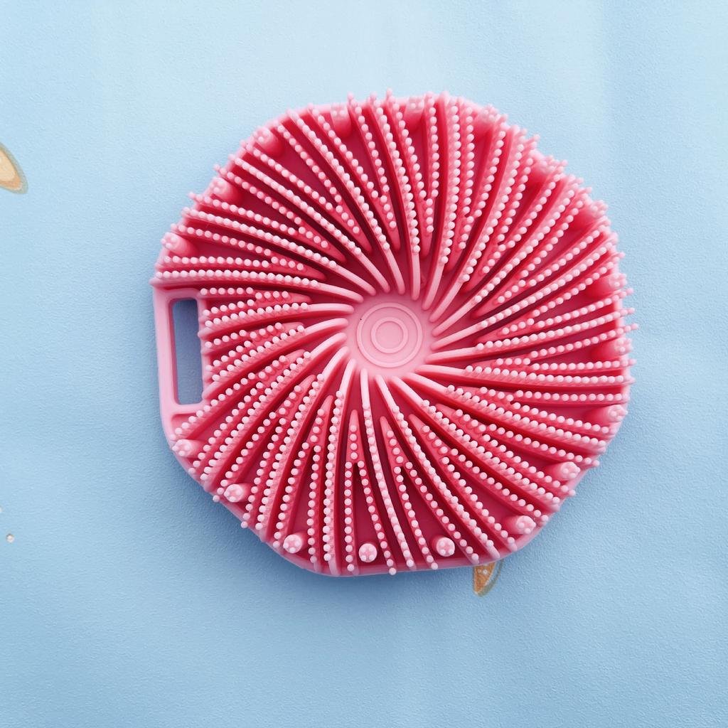 1 st Polygonal Silikonbadborste Djup Exfoliering och Skrubbning Massageborste Silikon Kroppsskrubbare Badrumsbadverktyg