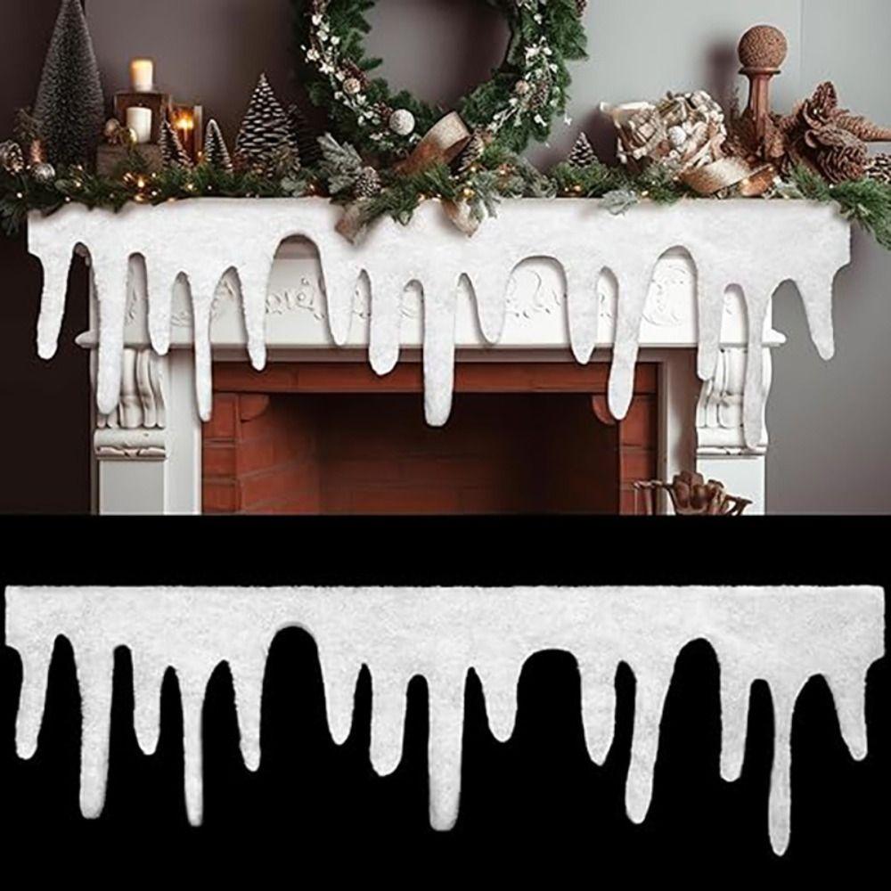 

for Xmas Holiday Decor Xmas Snow Blanket Christmas Decor Soft Fluffy Icicle Snow Table Runner