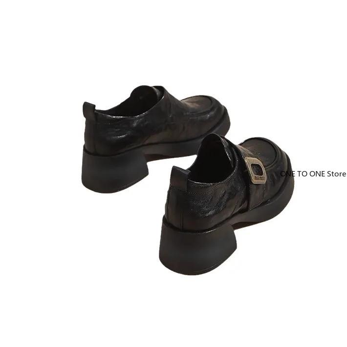 Fashion Womens Derby Shoes Autumn Slip-on Casual Female Sneakers Loafers With Fur Clogs Platform Shallow Mouth Round Toe British Style