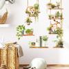 Cat Green Plant Pot Home Background Wall Decoration Wall Stickers Self-Adhesive