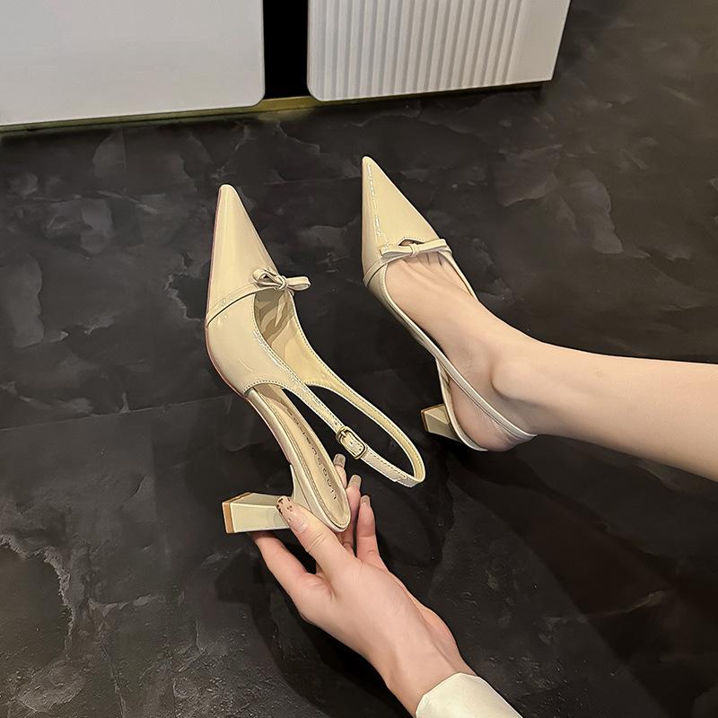 Pointed Toe Buckle Strap Ladies Sandals Fashion Sexy Party Slingbacks Summer High Heeled Shoes Woman tacones mujer elegantes