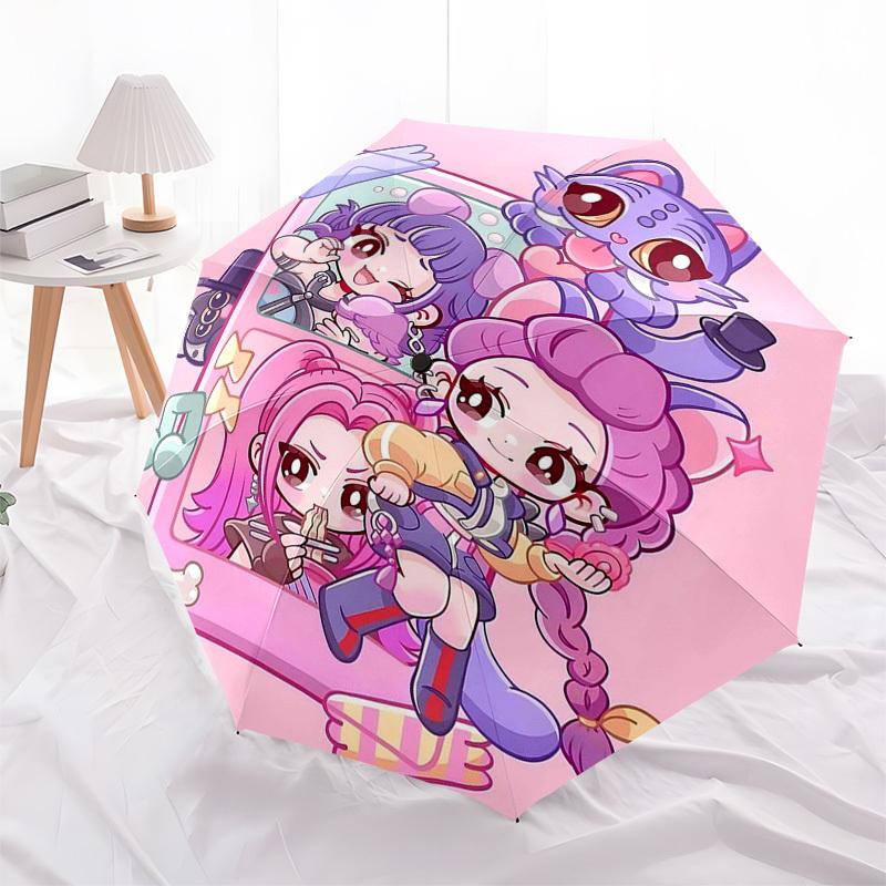 1 Stück Outdoor-Schirm mit niedlichen Anime-Charakteren - Automatisches Öffnen/Schließen, Tragbares 3-fach faltbares Design, 8-Speichen-Eisenrahmen - Perfektes Geschenk für Fans, Tr