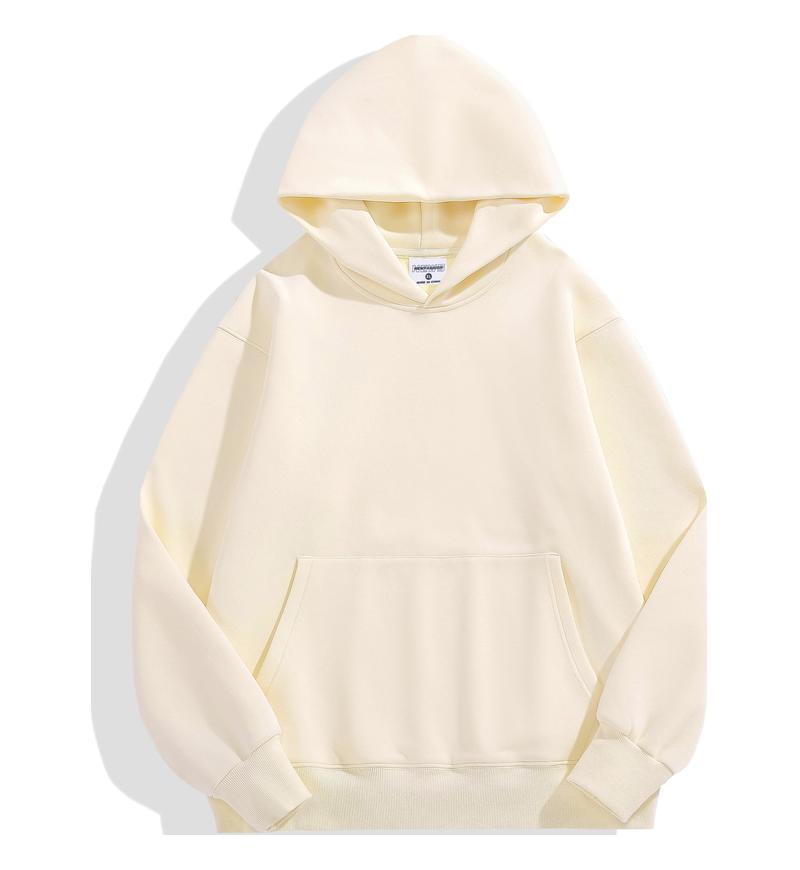 Fleece-Lined Drop-Shoulder Pullover Hooded Pocket Couple Hoodie Thickened Oversized Trendy Youthful Hooded Sweatshirt