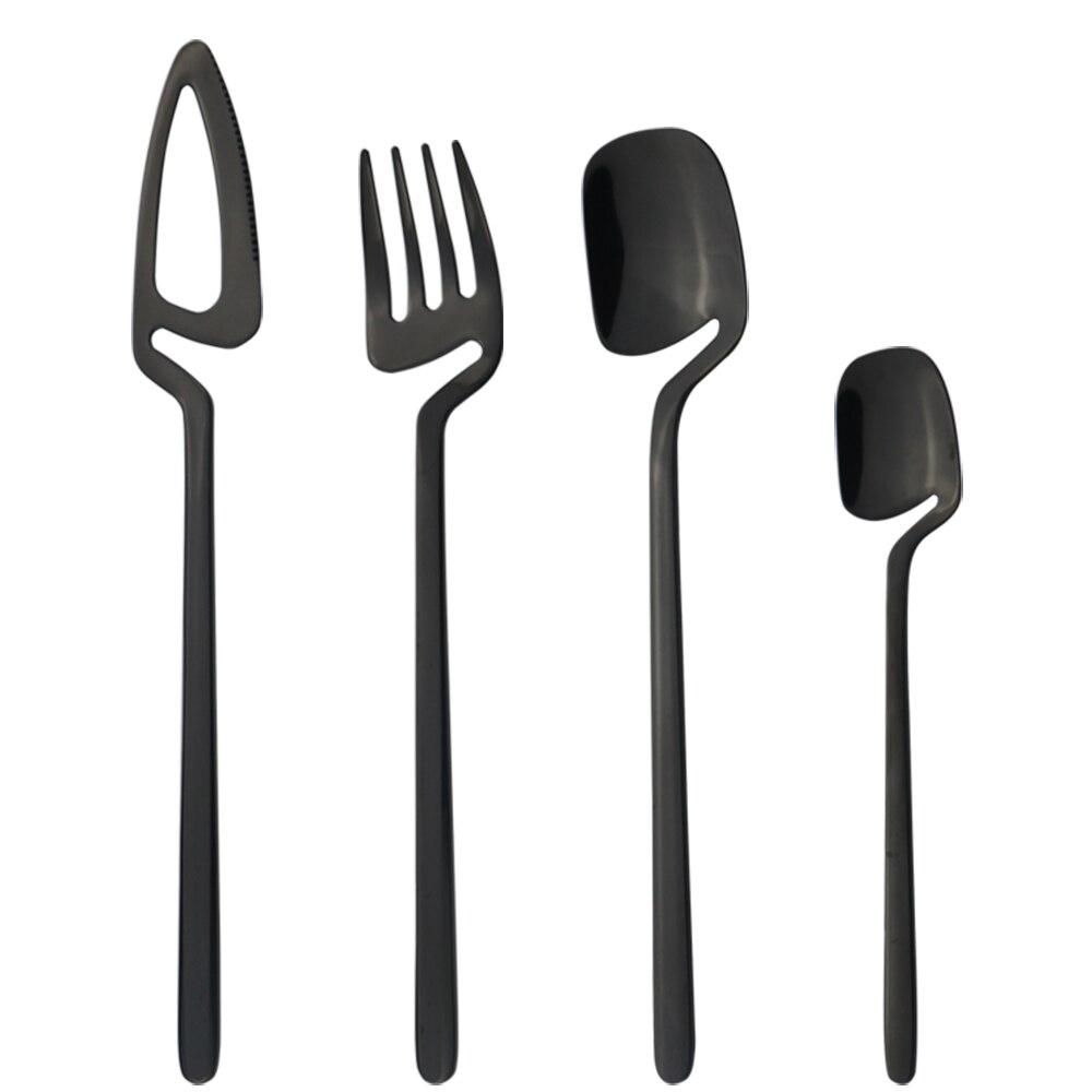 Purple Dinnerware Set 18/10 Stainless Steel Tableware Cutlery Set Knives Forks Coffee Spoons Party Home Kitchen Silverware Set