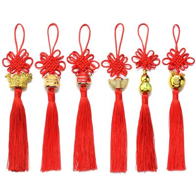 2pcs Chinese Knot Tassel Pendant Hanging Fortune Red Tassels Pendants For DIY Spring Festival New Year Gifts Home Decoration
