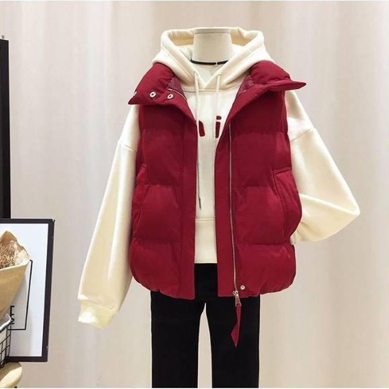 Mode Warme Daunenjacke in Übergröße Damen Kurz Koreanischer Stil Student Herbst und Winter Allround Locker Weste Weste