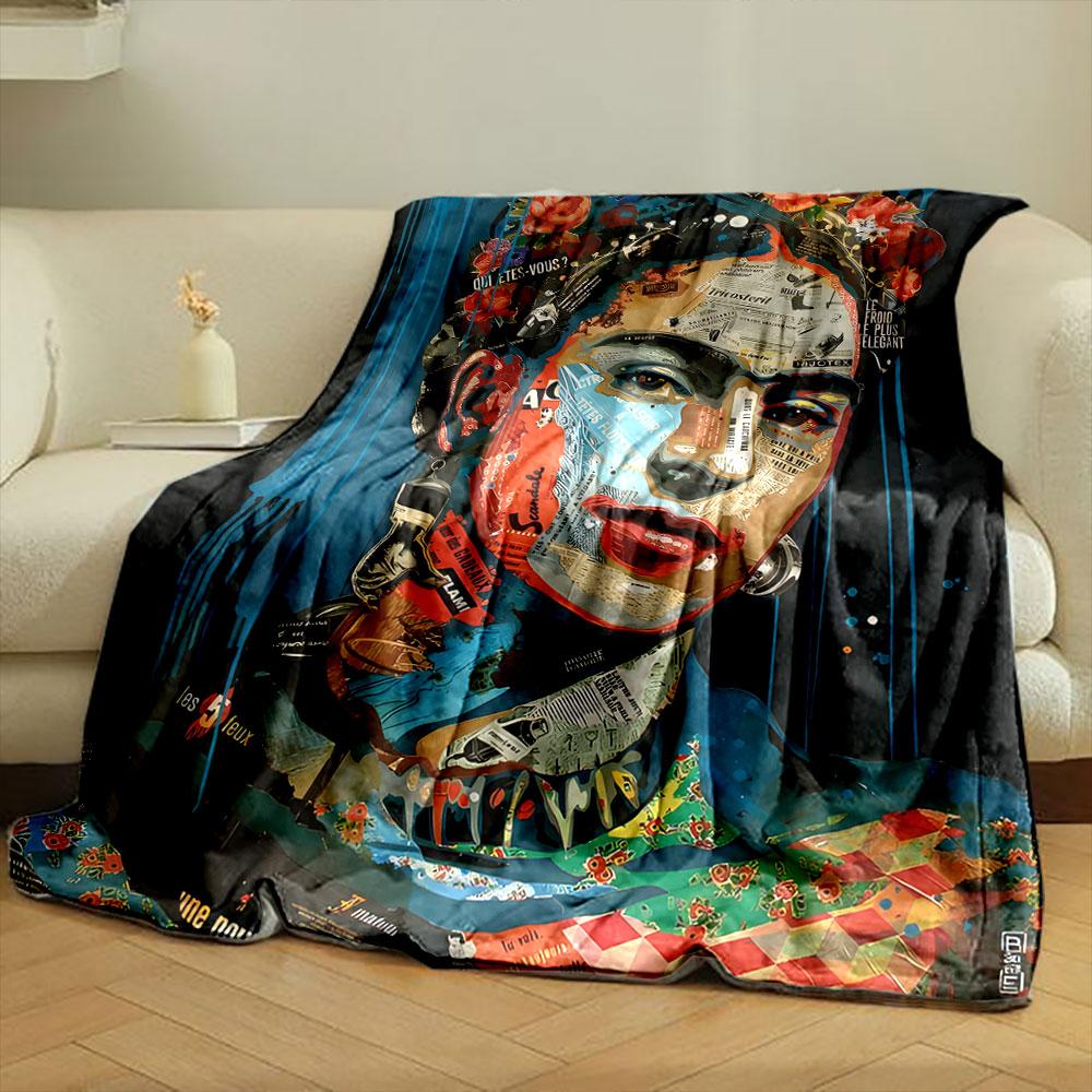 Frida Kahlo Collage Art Blanket bedroom Blanket for Livingroom Couch lunch break Soft Cozy throw for Friend's festival Gift