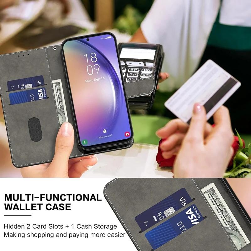 Custodia per Samsung S24 Ultra / S23 Ultra Portafoglio Flip Cover Dipinta per Samsung Galaxy S24 FE S23 FE S24+ Plus Copertura Protettiva Etui