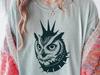 Punk Eagle Owl Mohawk T-Shirt Comfort Colors - Alt Bird Tee, Rocker Owl Shirt, Goth Owl with Spiked Collar, Owl Lover Gift