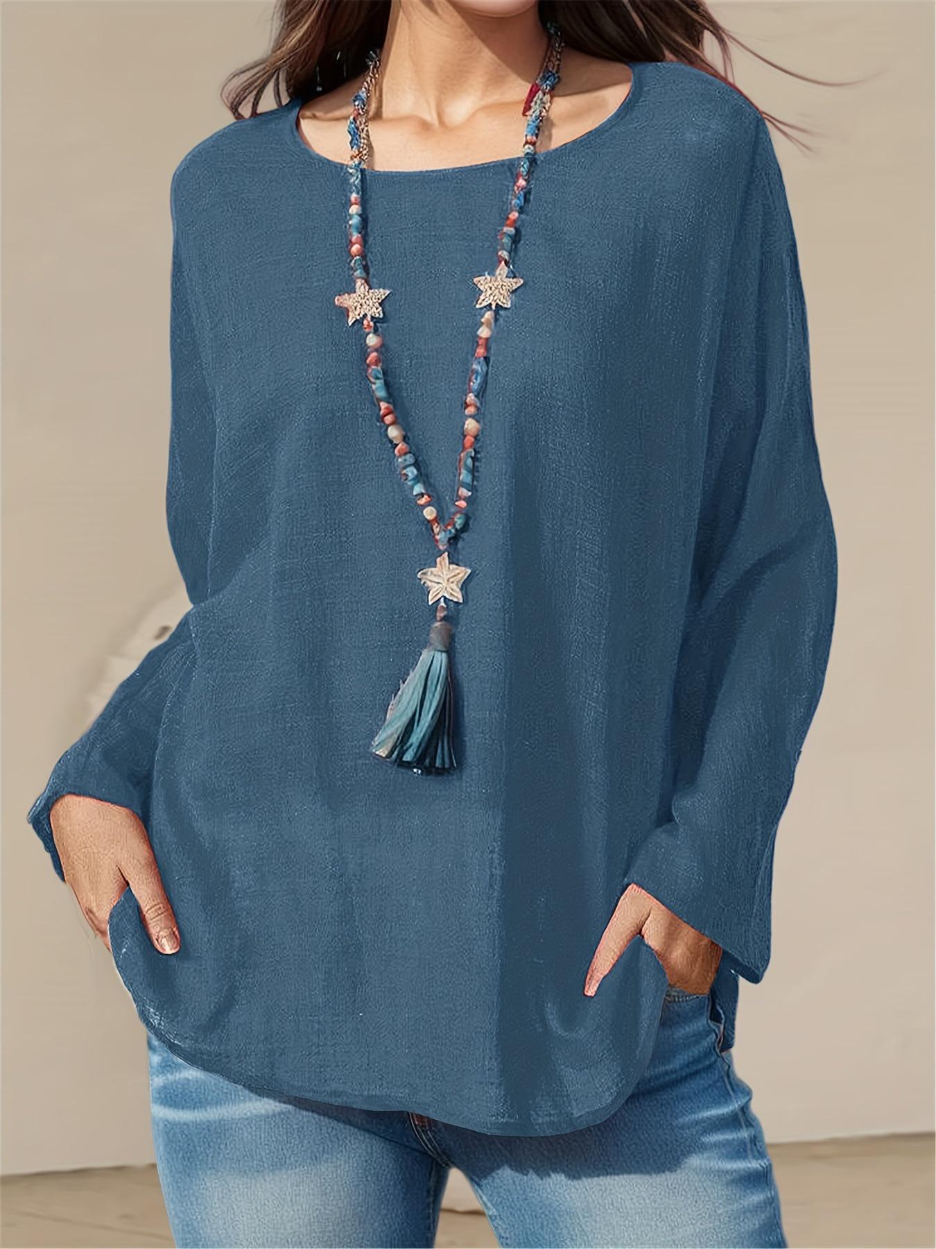 

Трендовая женская повседневная шифоновая рубашка 2024 S синий