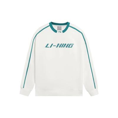 Li Ning Sportmode Serie Locker Bequem Rundhalsausschnitt Pullover Sweatshirt Unisex Sweatshirt Off-White AWDRD50-6