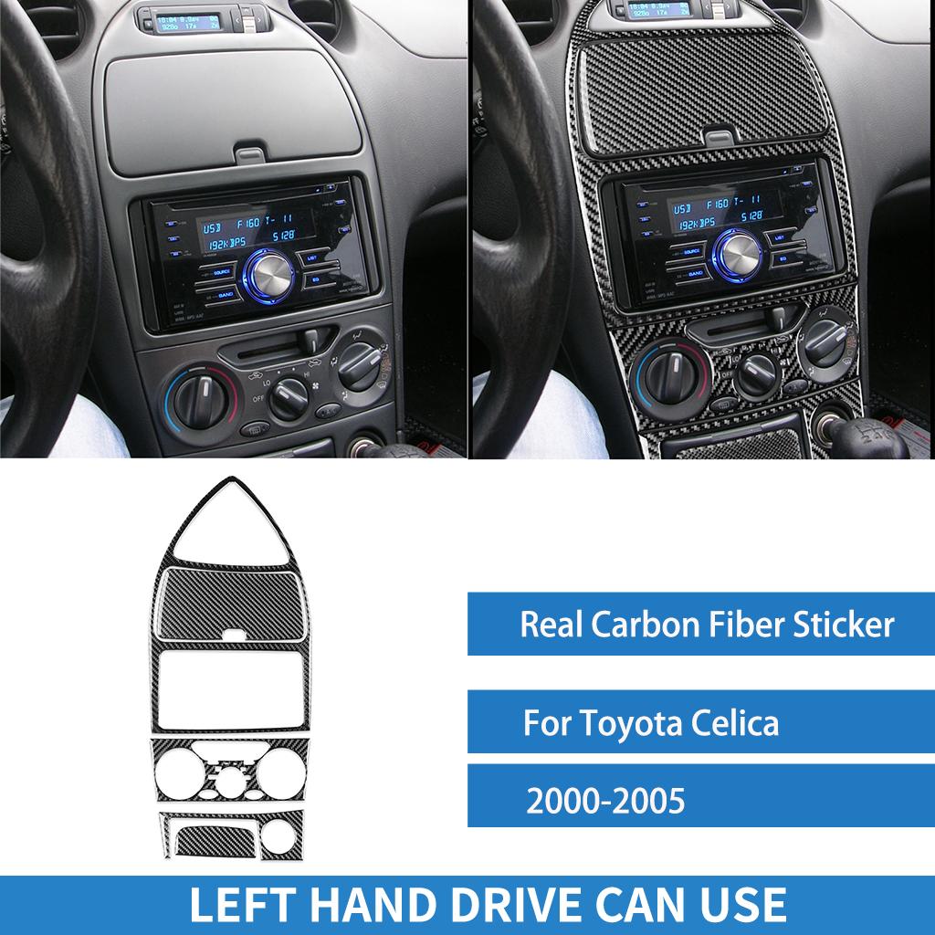 For Toyota Celica 2000 2001 2002 2003 2004 2005 Dashboard Control Panel Set Real Carbon Fiber Sticker Car Interior Accessorie