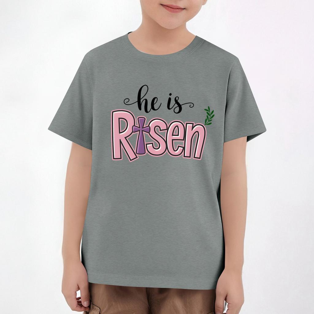 Easter Children's Neck Short Sleeve Print Top