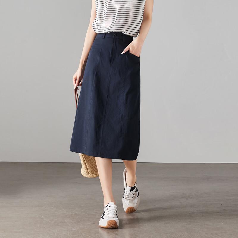 SOFSIL Women's Textured High-Waist Slit Midi Skirt