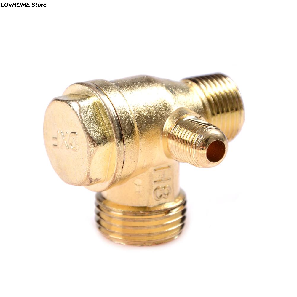 3 Port Brass Central Pneumatic Valves Air Compressor Check Valve Thread 90 Degree DIY Home Tools