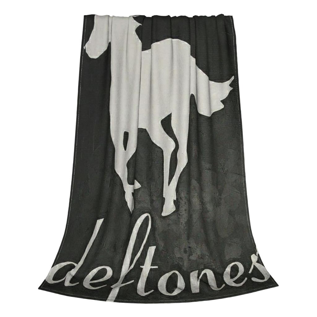 Flannel Throw Blanket Vintage Deftones Metal Band White Pony Album Warm Plush Blankets Soft Bedding for Living room Picnic Sofa