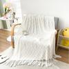 Tassel Blanket 100% Acrylic Bedside Towel Solid Color Plaid Knitted Blanket Nap/Travel Shawl Home Sofa Towel manta