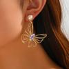 Obega Holiday Starfish Shell Butterfly Drop Earrings Post Shiny Gold Color Dangle Earrings Stud Women's Summer Ocean Jewelry