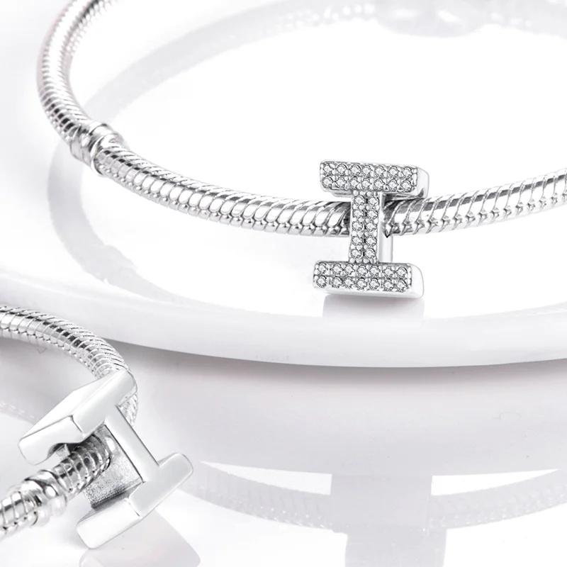 Genuine Copper Plated Color Letter Cubic Zircon Charm Bead Elements Suitable For Authentic Bracelet Style For Women Jewelry Creation Original
