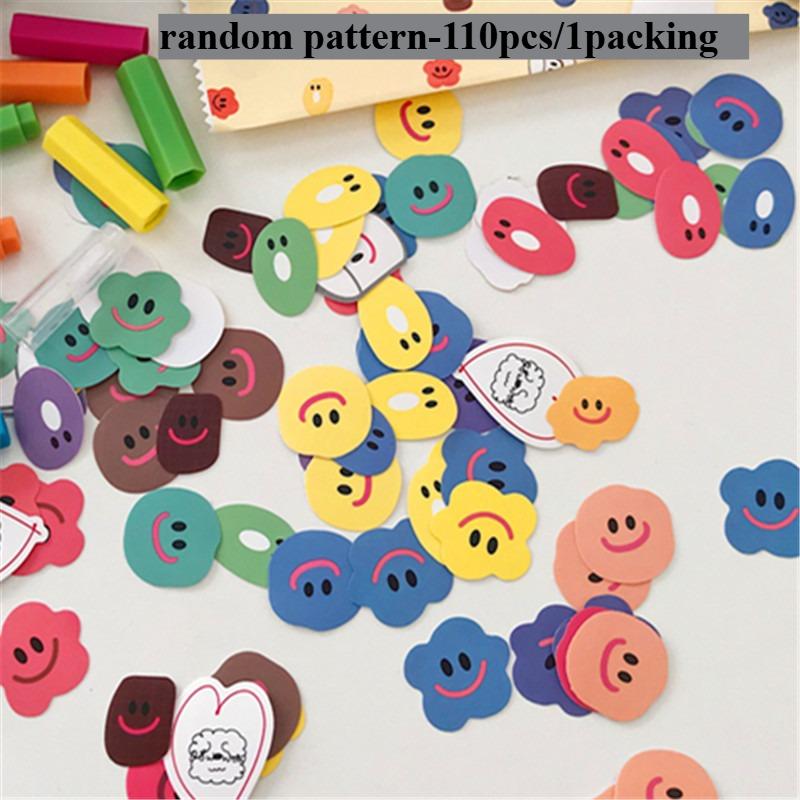 

110pcs Cartoon Round Multicolor Semi-matte Self-adhesive Glitter Paper Stickers,Gift Wrapping,Christmas Gift Packaging Reference details