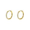 Plain Circle Inlaid Zircon Earrings Do Not Fade Titanium Steel 316 Material Niche Design Round Ear Buckle Jewelry