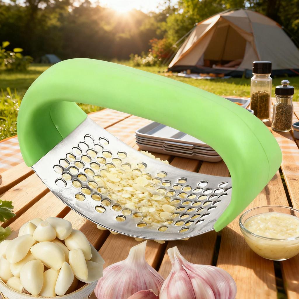 Stainless Steel Garlic Press Crusher Manual Garlic Chopper Garlic Chopping Tools Fruits Vegetables Home Kitchen Gadget