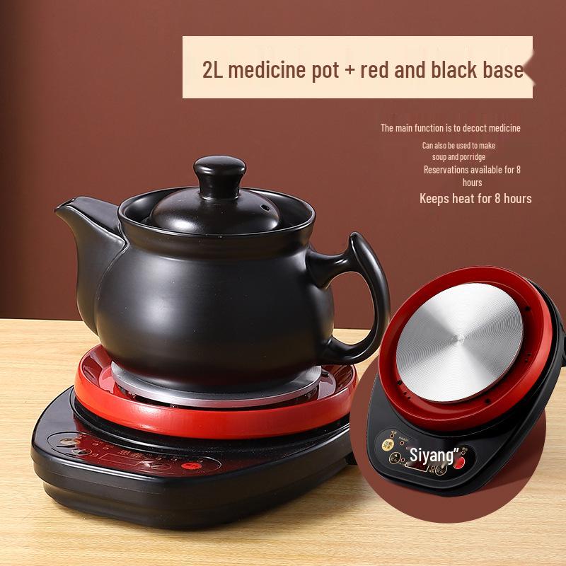 

Электрическая керамическая кастрюля для тушения Siyang и автоматическая кастрюля для отваривания китайской медицины 500W Red-Black Base