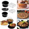 Non-Stick Air Fryer Accessories Universal Baking Pan Cake Barrel Pizza Tray Grill Rack for Cooking Roasting Frying Kitchen Tools