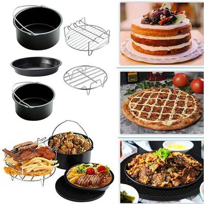Antihaft-Heißluftfritteusen-Zubehör Universelle Backform Kuchenform Pizzablech Grillrost zum Kochen Braten Frittieren Küchenwerkzeuge