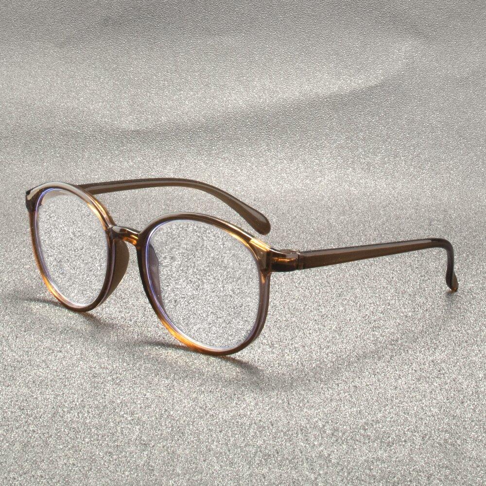 5PCS Round Non-Prescription Reading Glasses - Cute Full Rim PC Frame with Clear Polycarbonate Lenses