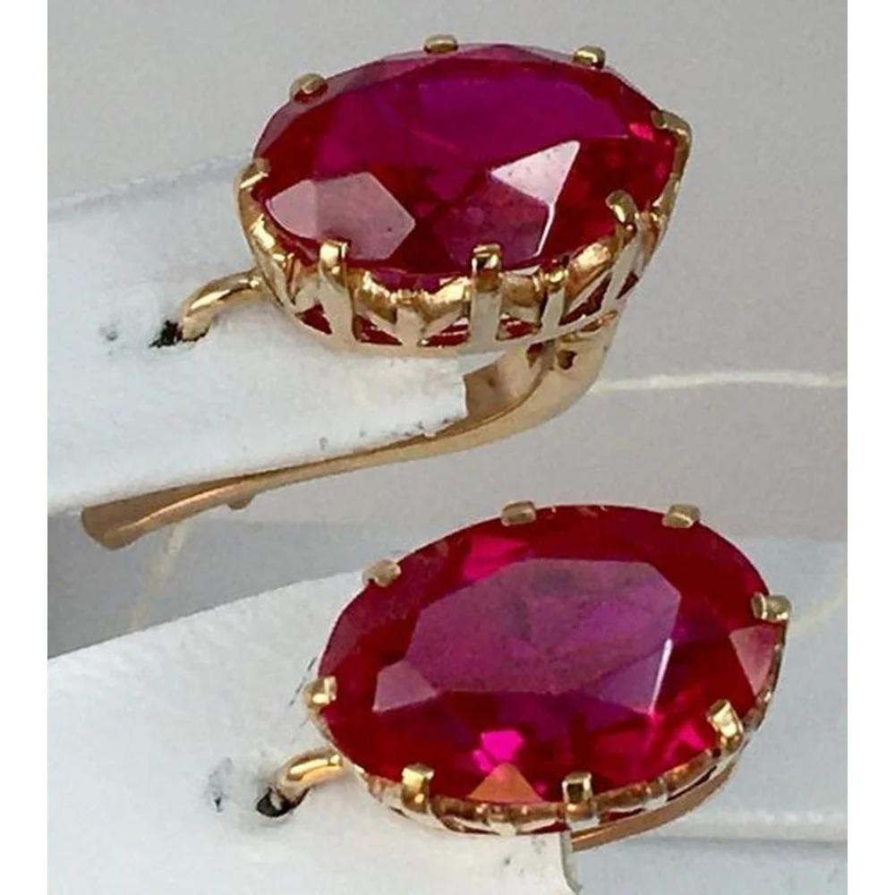Classic Round Red CZ Dangle Earrings for Women Wedding Engagement Statement Jewelry