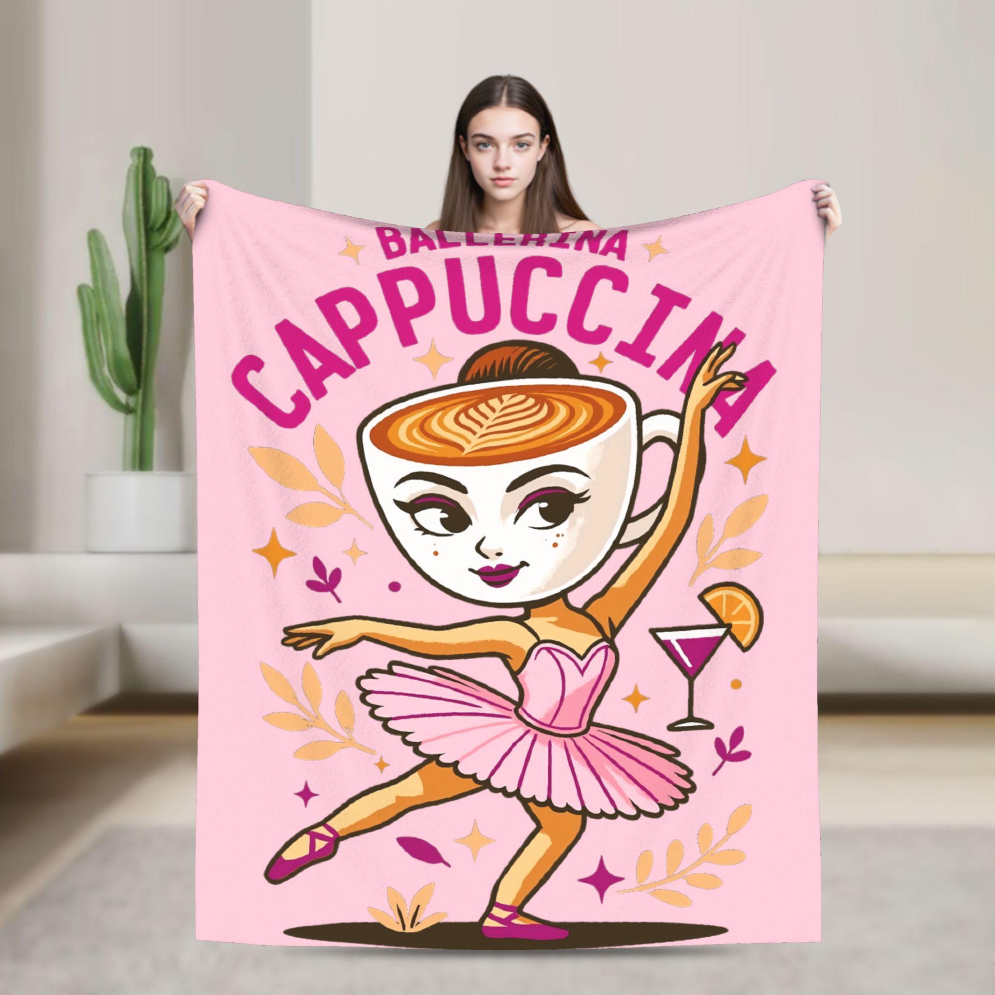 

Ковдра з мемами Cappuccino Assassino Italian Brainrot Подорожня Фланелева Постільна білизна Пледи для Дивана Крісла Дивана Ліжка Супер М яке Покривало 40x50in