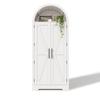 170×70×35cm Tall, Arched Cabinet, with Shelf Above the Door and Open Top, suitable for Kitchen, Dining Room, Living Room and Bedroom; white
