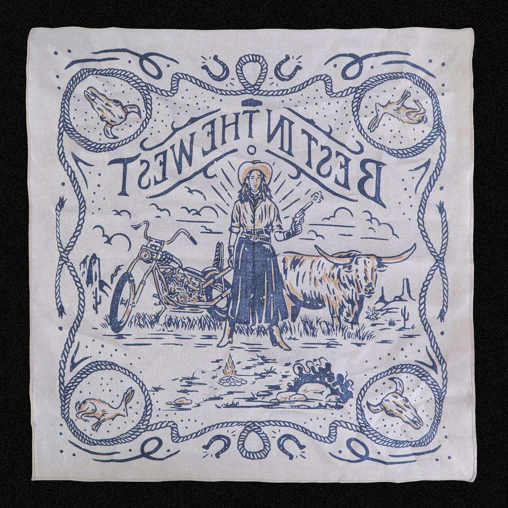 Multi Functional Kerchief American Style Cowboy Photography Headscarf Lightweight Bandana for Motorcycle Enthusiasts