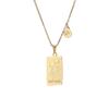 Vintage Geometric 12 Constellations Square Pendant Necklace Fashion Gold Color Metal Collar Charm Necklace Jewelry 2024 New