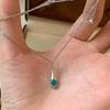 S925 Silver Teardrop Paraiba Necklace Versatile Fashion