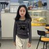 Girls Autumn Winter Cotton Cartoon Long Sleeve T Shirt Baby Chic Round Neck Top Kids Comfortable Base Layer