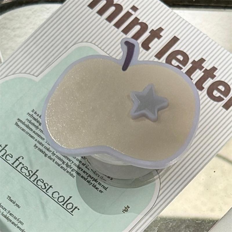 Cute Pastel Apple Print Phone Case For iPhone 17 16 15 14 Pro Max Kawaii Star Grip Stand Protective Cover for Girls