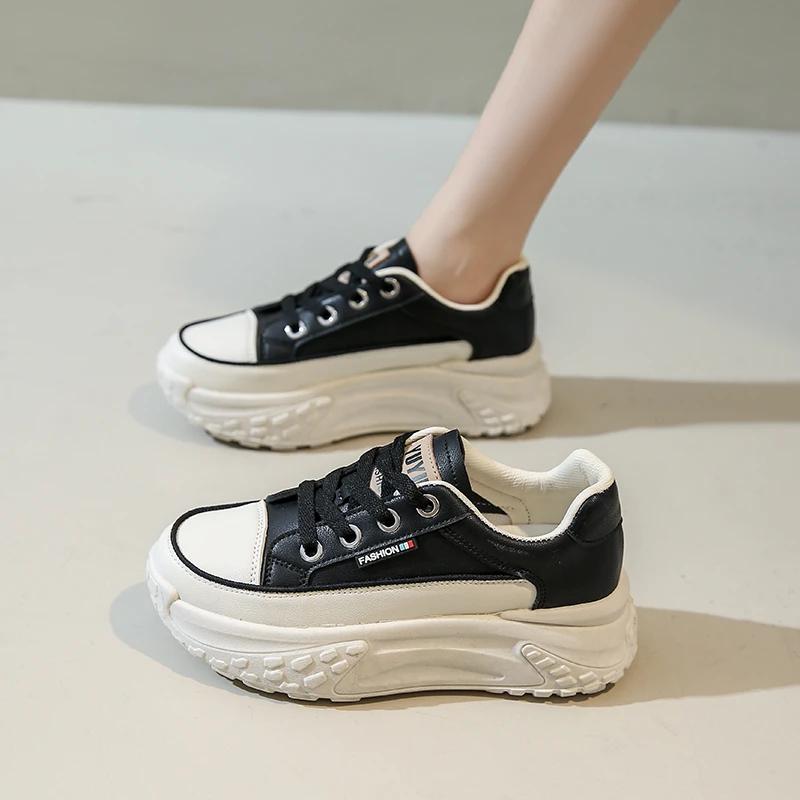 Fashion Woman Shoes Platform Casual Sneakers Women Shoes Flats PU Comfortable Running Shoes Chunky Autumn Sports