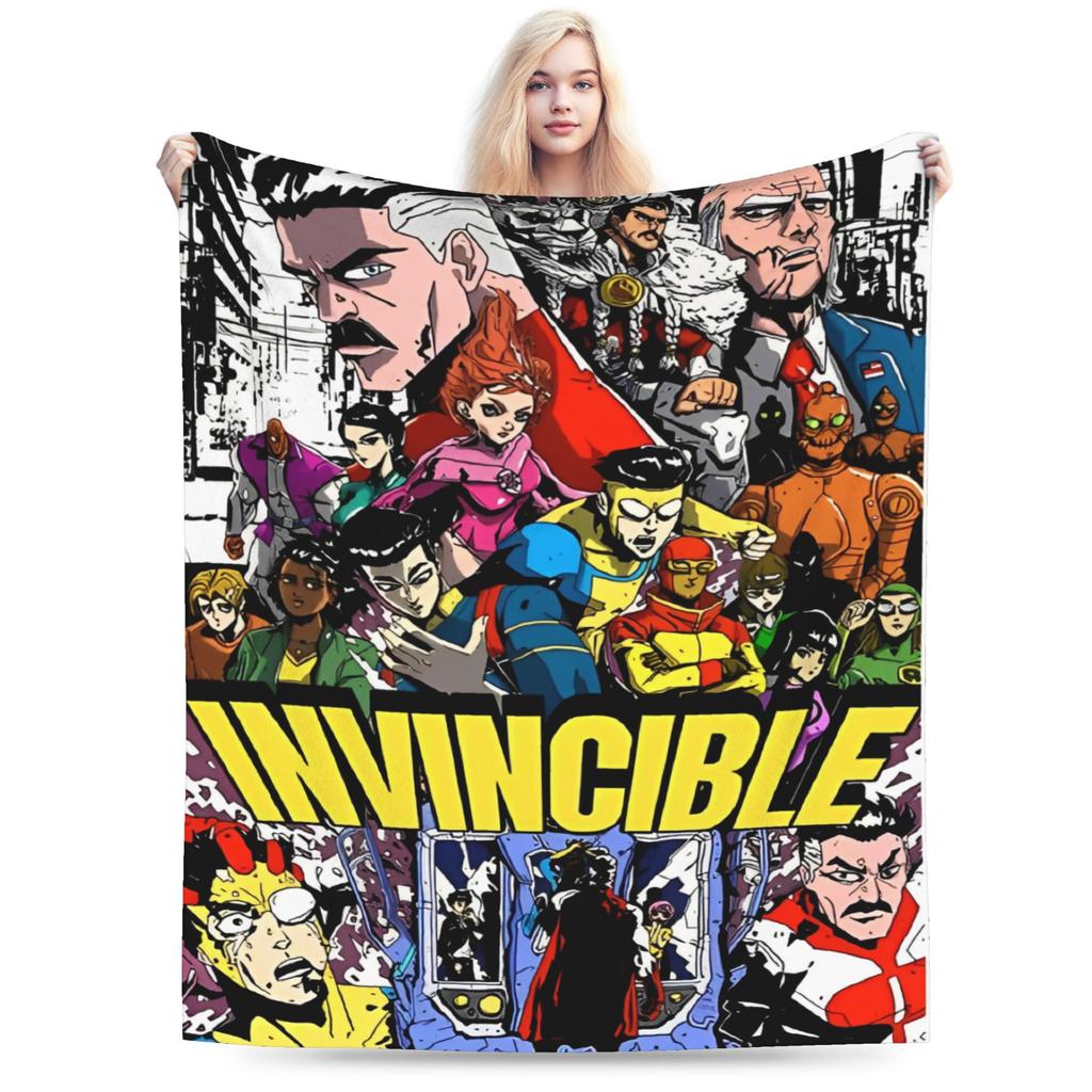 Invincible omniman amazing hero anime Blankets Super Soft Velvet Novelty Gift Throw Blanket Plush Thin Quilt