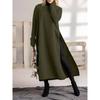 Women's Fashion Autumn Winter Floral Print Long Sleeve O-Neck High Waist Casual Fleece Hoodie Dresses