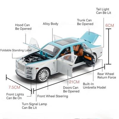 1:22 Rolls Royce Phantom Pagani Huayra Automodell Spielzeug Druckguss Metall Sound Licht Rückzieher Miniatur Supersportwagen Geburtstagsgeschenke für Jungen