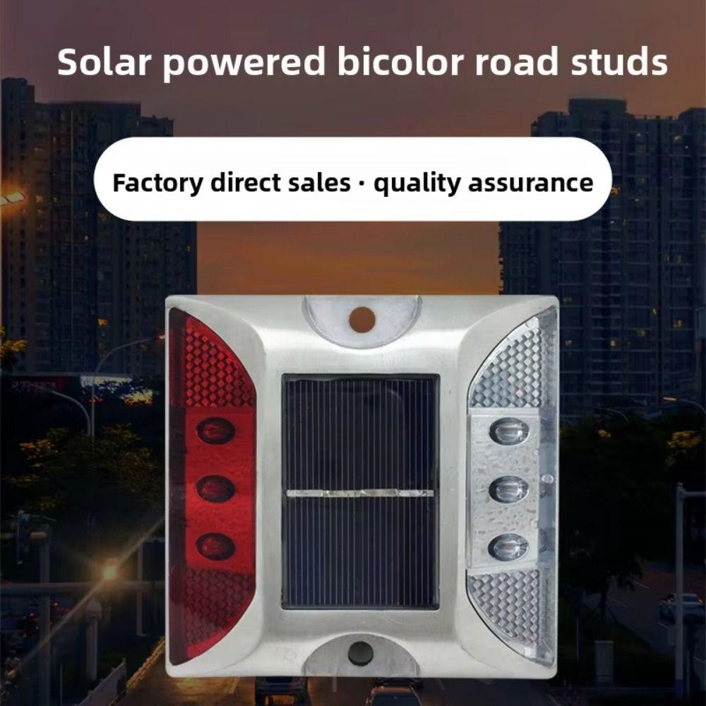 Solar Powered Solar Road Stud Light Outdoor Lighting Portable Traffic Marker Light Durable Square Shape LED Ground Light Highway